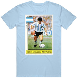 Diego Maradona 1986 Trading Card Soccer Futbol Player Sports Fan Mens Soft Cotton Tee T Shirt