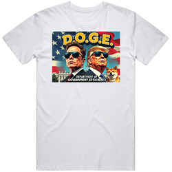 D.o.g.e. Department Of Government Efficiency Donald Trump Elon Musk  Parody Mens Soft Cotton Tee T Shirt