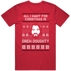 Drew Doughty All I Want For Christmas Los Angeles Hockey Fan Ugly Christmas Mens Soft Cotton Tee T Shirt
