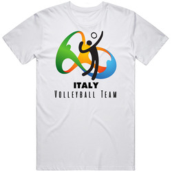 Italy Volleyball Team Rio 2016 Olympic Event Logo Mens Soft Cotton Tee T Shirt