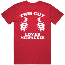 This Guy Loves Milwaukee Custom Mens Soft Cotton Tee T Shirt