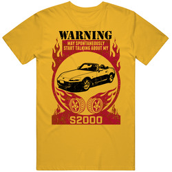 1999 Honda S2000 Warning May Start Talking About My Car Worn Look Mens Soft Cotton Tee T Shirt