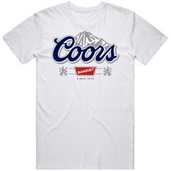 Coors Banquet Beer Cool Brewery Mountain Logo Mens Soft Cotton Tee T Shirt