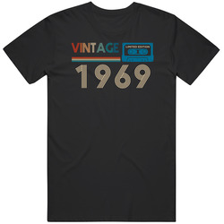 1969 Vintage Limited Edition Cassette Tape Birth Year Mens Soft Cotton Tee T Shirt