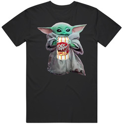 Baby Yoda The Child Mandalorian Dr Pepper Diet Cherry Vanilla Soda Pop Drink Mens Soft Cotton Tee T Shirt