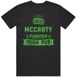 Mccarty Famous Irish Pub Last Name Beer Drinking Team St Patricks Day Mens Soft Cotton Tee T Shirt