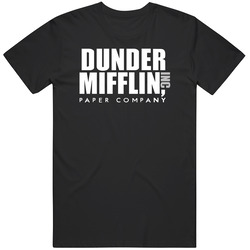 Dunder Mifflin Paper Company Inc The Office Tv Show Funny Logo Mens Soft Cotton Tee T Shirt
