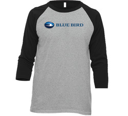 Blue Bird Corporation Nasdaq Company Logo Employee Fan Raglan Unisex Soft Cotton Tee Raglan 3/4 Sleeve Shirt