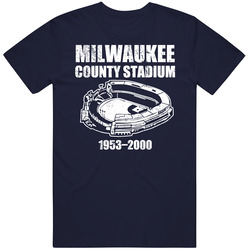 Milwaukee County Stadium Distressed Unisex Soft Cotton Tee T Shirt