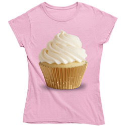 Cream Filled Cupcake Fun Two Broke Girls Popular Tv Show Unisex Soft Cotton Tee Ladies T Shirt