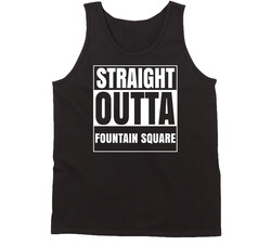 Straight Outta Fountain Square City Us Neighbourhood Usa Parody Unisex Soft Cotton Tee Tanktop
