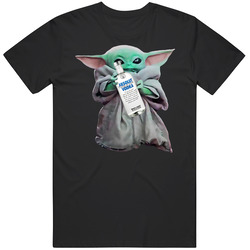Baby Yoda The Child Mandalorian Absolut Vodka Alcohol Drink Unisex Soft Cotton Tee T Shirt