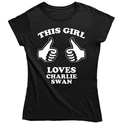 This Girl Loves Charlie Swan Twilight Cool Novel Character Fan Unisex Soft Cotton Tee Ladies T Shirt