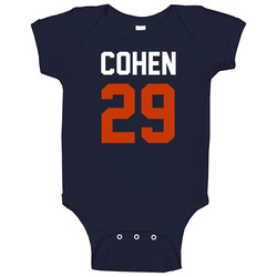 Jersey Back Tarik Cohen Chicago Football Team Fan For Navy Unisex Soft Cotton Tee Baby One Piece