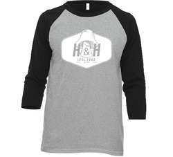 H And H Soul Food Georgia's Most Famous Restaurant Raglan 3/4 Sleeve Unisex Soft Cotton Tee Raglan 3/4 Sleeve Shirt