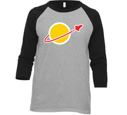 Lego Classic Space Worn Grunge Look Logo Raglan 3/4 Sleeve Unisex Soft Cotton Tee Raglan 3/4 Sleeve Shirt