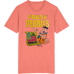 Fruity Pebbles Fred Flinstone Cereal Food Vintage Style Unisex Soft Cotton Tee T Shirt
