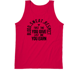 Blood Sweat Respect The Rock Fitness Fan Cool Unisex Soft Cotton Tee Tanktop