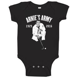 Arnold Palmer Arnie's Army Golfing Legend Memorial Retro Fan Unisex Soft Cotton Tee Baby One Piece