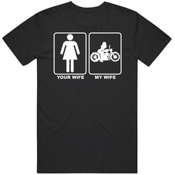 Your Wife My Biker Wife Motorcycle Funny Unisex Soft Cotton Tee T Shirt