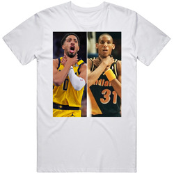 Tyrese Haliburton Reggie Miller Choke Gesture Fan Unisex Soft Cotton Tee T Shirt