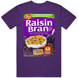 Post Raisin Bran Box Greatest Cereal Of All Time Breakfast Fan Foodie Unisex Soft Cotton Tee T Shirt