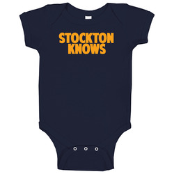 John Stockton Knows Utah Basketball Player Funny Sports Fan Unisex Soft Cotton Tee Baby One Piece