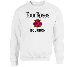 Four Roses Bourbon Alcohol Booze Label Logo Crcewneck Sweatshirt Unisex Soft Cotton Tee Crewneck Sweatshirt