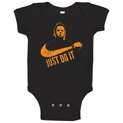 Just Do It Michael Myers Halloween Swoosh Logo Parody Unisex Soft Cotton Tee Baby One Piece