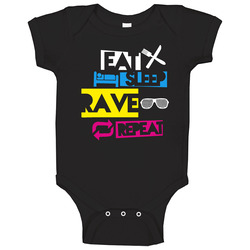 Eat Sleep Rave Repeat Unisex Soft Cotton Tee Baby One Piece