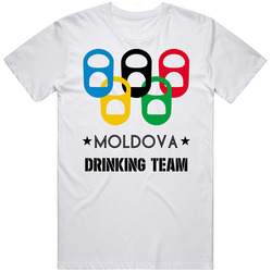 Moldova Drinking Team Olympic Ring Beer Tab Games Unisex Soft Cotton Tee T Shirt