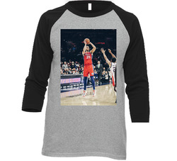 Ben Simmons Three Pointer Philadelphia Basketball Fan Raglan Unisex Soft Cotton Tee Raglan 3/4 Sleeve Shirt