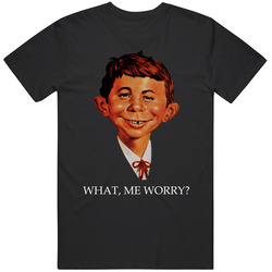 Alfred E Neuman Mad Magazine What Me Worry Portrait Comic Funny Unisex Soft Cotton Tee T Shirt