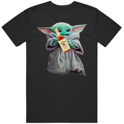 Baby Yoda The Child Mandalorian Jim Beam Bourbon Alcohol Drink Unisex Soft Cotton Tee T Shirt