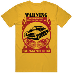 Volkswagen Karmann Ghia Warning Start Talking About My Car Worn Look Unisex Soft Cotton Tee T Shirt