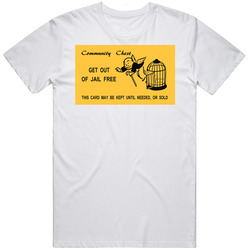 Monopoly Community Chest Get Out Of Jail Card Group Halloween Costume Unisex Soft Cotton Tee T Shirt