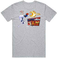 Earthworm Jim 90s Kids Tv Show Cartoon Unisex Soft Cotton Tee T Shirt