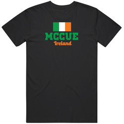 Mccue Ireland Flag Custom Irish Last Name St Patricks Day Unisex Soft Cotton Tee T Shirt