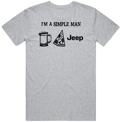 Jeep Simple Man Beer Pizza Car Logo Driving Fan Unisex Soft Cotton Tee T Shirt