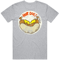 Hot Dog Scratch N Sniff Sticker Retro Vintage Worn Look Unisex Soft Cotton Tee T Shirt