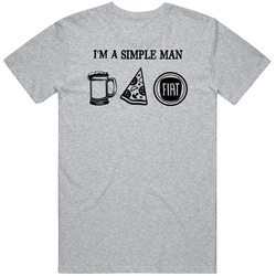 Fiat Simple Man Beer Pizza Car Logo Driving Fan Unisex Soft Cotton Tee T Shirt