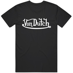 Von Dutch Retro Graphic Unisex Cotton Black Unisex Soft Cotton Tee T Shirt