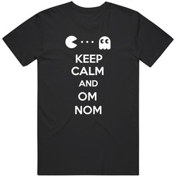Keep Calm And Om Nom Pacman  Fan Gift Unisex Soft Cotton Tee T Shirt
