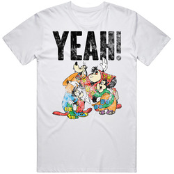 Yeah Goof Troop 90s Kids Tv Show Cartoon Worn Look Unisex Soft Cotton Tee T Shirt