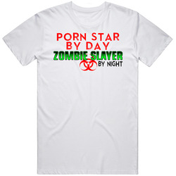 Porn Star By Day Zombie Slayer By Night Halloween Job Unisex Soft Cotton Tee T Shirt