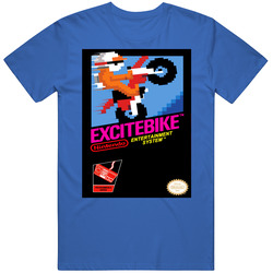 Nintendo Nes Excite Bike Retro 80s Video Game Cover Unisex Soft Cotton Tee T Shirt