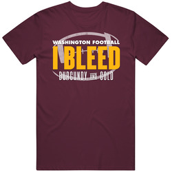 Washington Football I Bleed Burgundy And Gold Sports Team Super Fan Unisex Soft Cotton Tee T Shirt