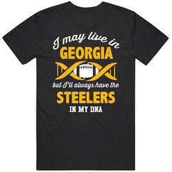 May Live In Georgia But Pittsburgh Football Is Always In My Dna Football Fan Unisex Soft Cotton Tee T Shirt