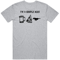 Mustang Simple Man Beer Pizza Car Logo Driving Fan Unisex Soft Cotton Tee T Shirt