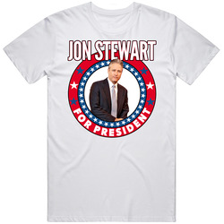 Jon Stewart For President Talk Show Host Celeb Fan Election Unisex Soft Cotton Tee T Shirt